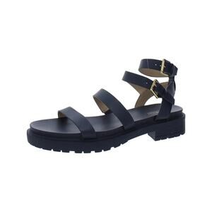 Ralph Lauren Women's Kayleen Ankle-Strap Flat Sandals, Navy Size 5.5M